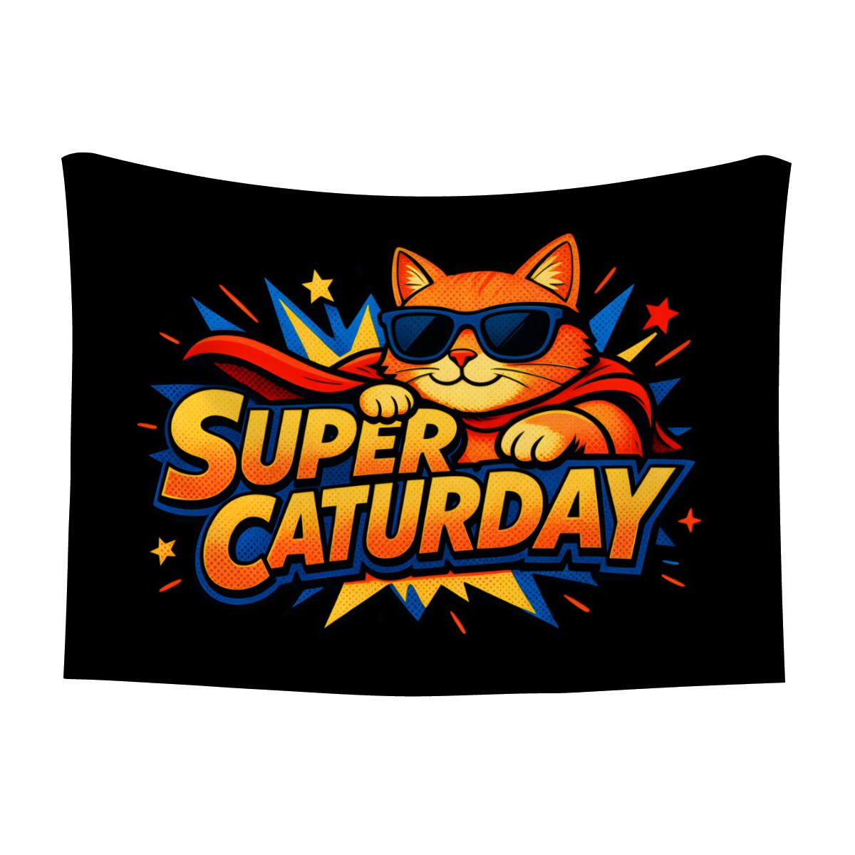 Super Caturday Hero Cat Blanket
