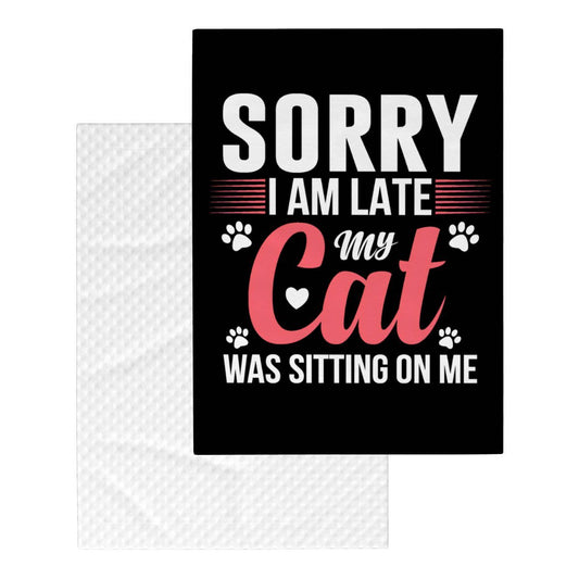 Sorry I Am Late Cat Blanket